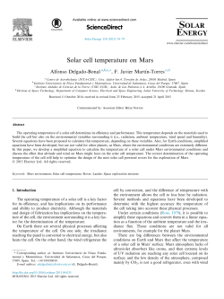 Solar cell temperature on Mars
