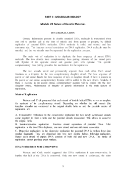 PART II - MOLECULAR BIOLOGY Module VII Nature of Genetic
