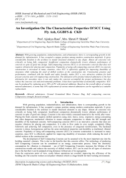 An Investigation On The Characteristic Properties Of SCC Using Fly