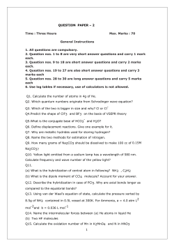 QUESTION PAPER &ndash; 2 Time : Three Hours Max. Marks : 70 General