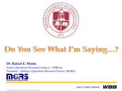 Operations Analysis Course Introduction