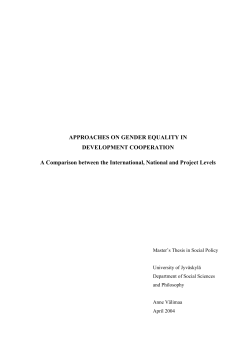 Approaches on Gender Equality in Development Cooperation