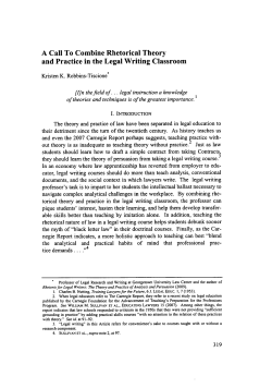 A Call To Combine Rhetorical Theory and Practice in the Legal
