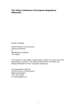 The Policy Influence of European Regulatory Networks