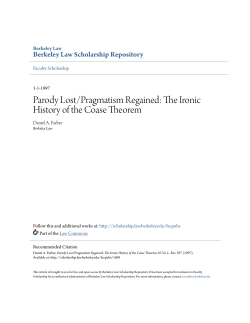 Parody Lost/Pragmatism Regained: The Ironic History of the Coase