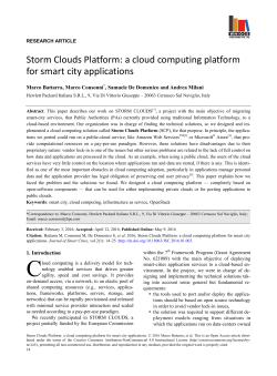 Storm Clouds Platform: a cloud computing platform for smart city