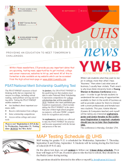 MAP Testing Schedule @ UHS - UHS counselor`s corner