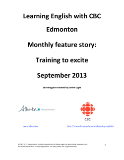 Learning English with CBC Edmonton Monthly feature story