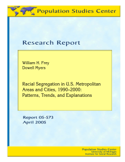 Racial Segregation in US Metropolitan Areas and