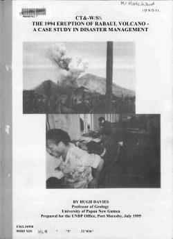 The 1994 Eruption of Rabaul Volcano &ndash; A Case Study in Disaster