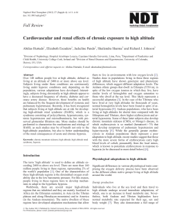 Cardiovascular and renal effects of chronic exposure to high altitude