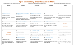 April Elementary Breakfast/Lunch Menu - Lead