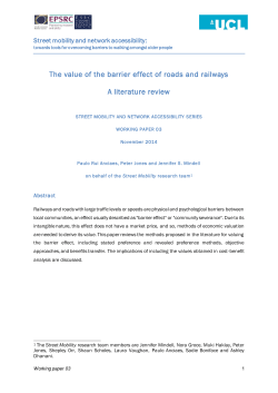 The value of the barrier effect of roads and railways A literature review