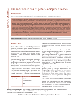 The recurrence risk of genetic complex diseases