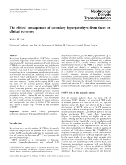 The clinical consequences of secondary hyperparathyroidism: focus