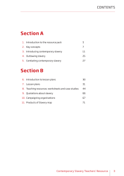 Contemporary Slavery Teachers` Resource