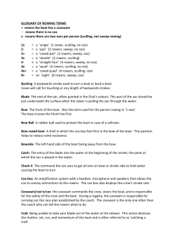 GLOSSARY OF ROWING TERMS + means the boat has a coxswain
