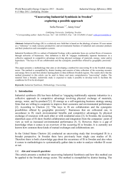 “Uncovering Industrial Symbiosis in Sweden”