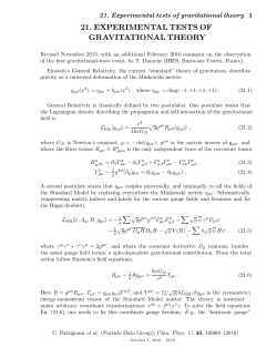 21. EXPERIMENTAL TESTS OF GRAVITATIONAL THEORY