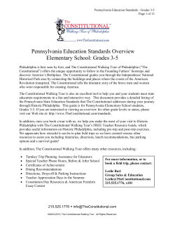 Grades 3-5 - The Constitutional Walking Tour of Philadelphia