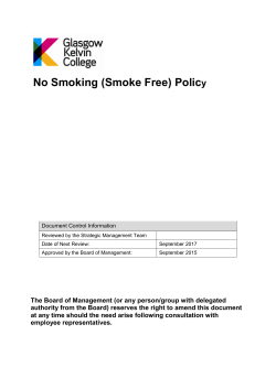 No Smoking (Smoke Free) Policy