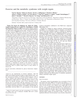 Exercise and the metabolic syndrome with weight regain