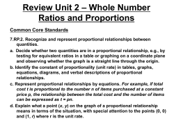 Review Unit 2 &ndash; Whole Number Ratios and Proportions