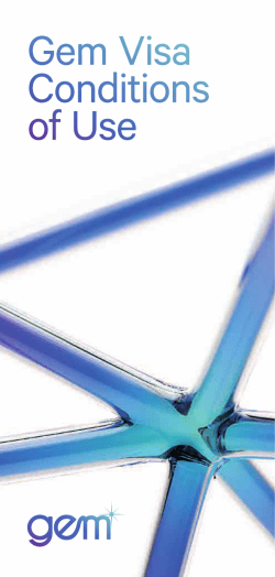 Gem Visa Conditions of Use - Latitude Financial Assets
