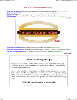 The Best Hamburger Recipes