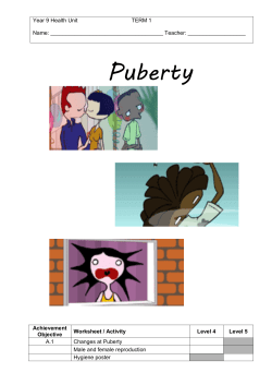 Changes of Puberty - Pukekohe High School