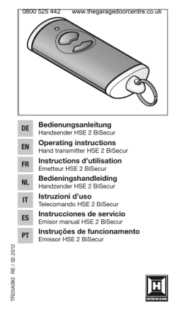 Hormann HSE2 Remote Controls