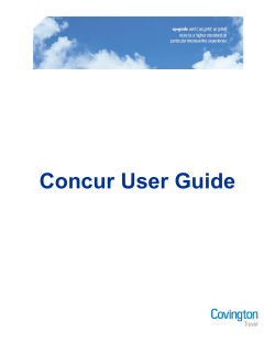 Concur User Guide - Covington Travel