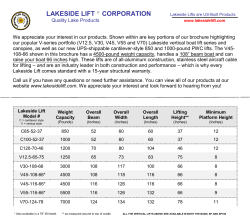 LAKESIDE LIFT CORPORATION