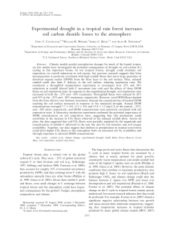 Experimental drought in a tropical rain forest increases soil carbon