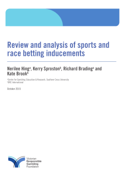 Review and analysis of sports and race betting inducements