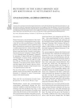 ButChErY in thE EArlY BronzE AgE (BY KrEtuonAs 1C sEttlEmEnt