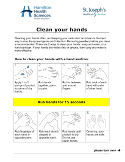 Clean Your Hands - Hamilton Health Sciences