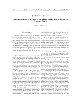 A Contribution to the Study of the tekenu and its Role in Egyptian