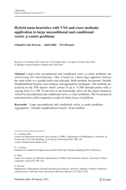 Hybrid meta-heuristics with VNS and exact methods: application to