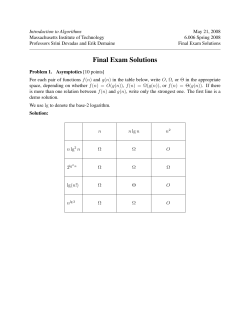 Final Exam Solutions