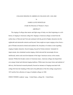 COLLEGE SINGING IN AMERICAN COLLEGE LIFE: 1636