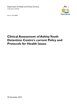 Clinical Assessment Ashley Youth Detention Centre November 2010