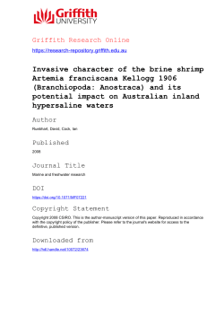 Invasive character of the brine shrimp Artemia franciscana Kellogg