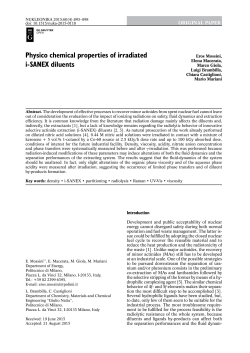 Physico chemical properties of irradiated i-SANEX