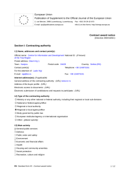 Contract award notice - Romania