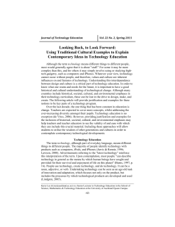 JTE v22n2 - Looking Back, to Look Forward: Using Traditional