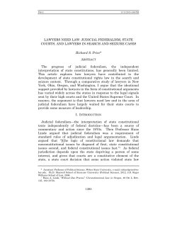 LAWYERS NEED LAW: JUDICIAL FEDERALISM, STATE COURTS