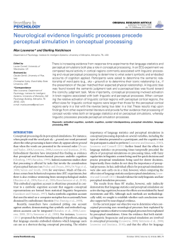Neurological evidence linguistic processes precede perceptual