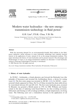Modern water hydraulics￢ﾀﾔthe new energy