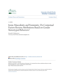 Ironic Masculinity and Femininity: Do Contextual Factors Reverse